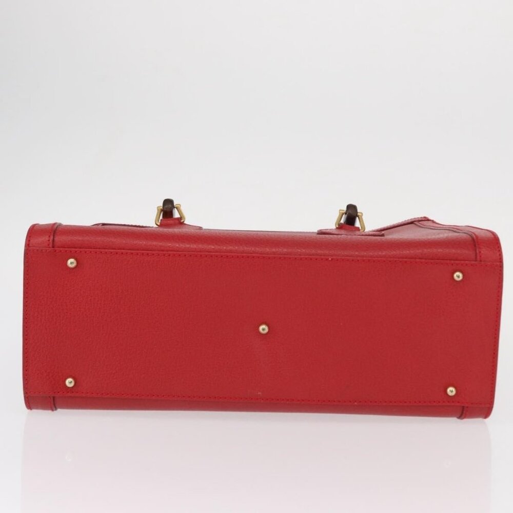 GUCCI Bamboo Hand Bag Leather Red Gold 002 0260 2615 Auth ep12137 - Picture 6 of 16